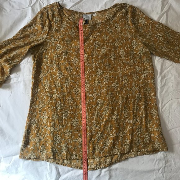 Silky yellow Anthropologie blouse - Picture 6 of 6